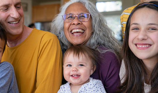 diverse family - grandparents and grandchildren