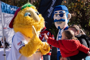 2024 RWJBarnabas Health’s Running with the Devils 5K Run & Walk Mascots with a Child