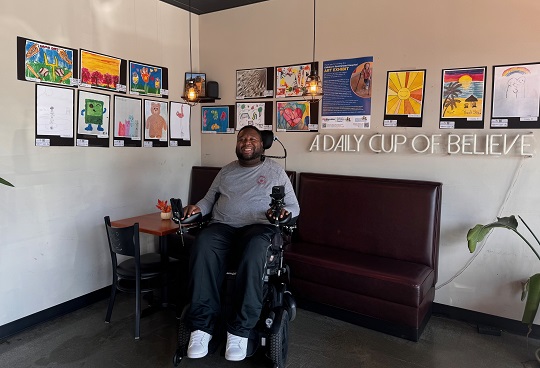 Eric LeGrand with CSH Art Exhibit