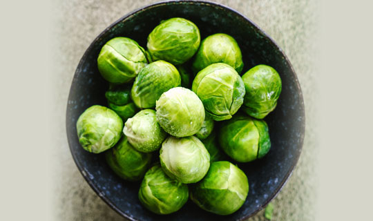 fresh brussels sprouts in a bowl