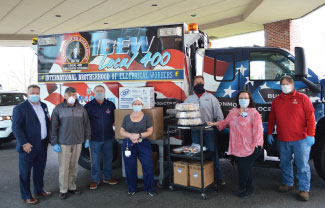 IBEW Local 400 donated surgical and N95 masks, hand sanitizer and food to MMC