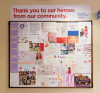 Messages and drawings sent by students throughout the region were a boost for frontline staff