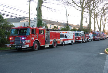 Long Branch first responders lined up in fire, police and EMS vehicles outside the hospital and sounded their sirens and ran their lights in tribute to hospital staff