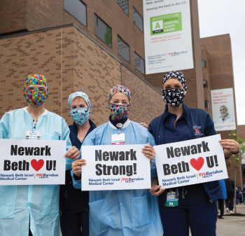 NBI Emergency Department frontline staff showed their support for Newark first responders during the Police Officers and Firefighters Heroes Salute