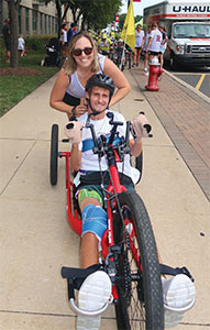 Isaac and Kassandra on a bike